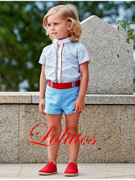 Conjunto pantalón y camisa para niño Lolittos colección Rosal